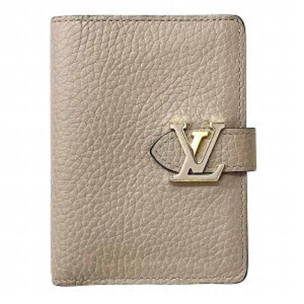 Louis Vuitton Taurillon LV Vertical Wallet Compact Bi fold
